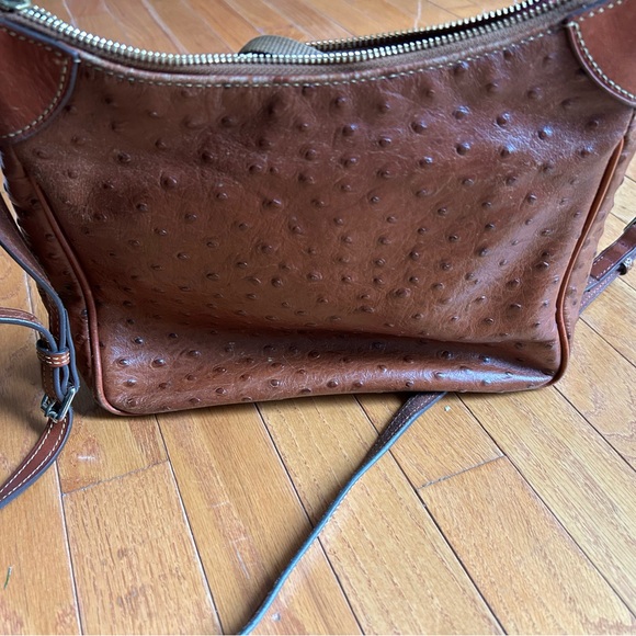 Dooney & Bourke Brown Crossbody Bag with Ostrich Texture - Picture 4 of 6